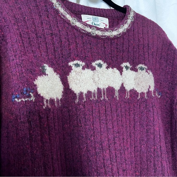 Vintage Orvis Wool and Silk Novelty Sheep Sweater size M - Picture 3 of 14